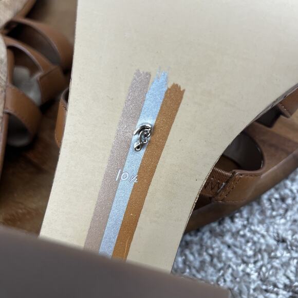 Sam Edelman Dev Square Toe Women's 10.5M Embellished Logo Strap Platform Saddle - Picture 10 of 10